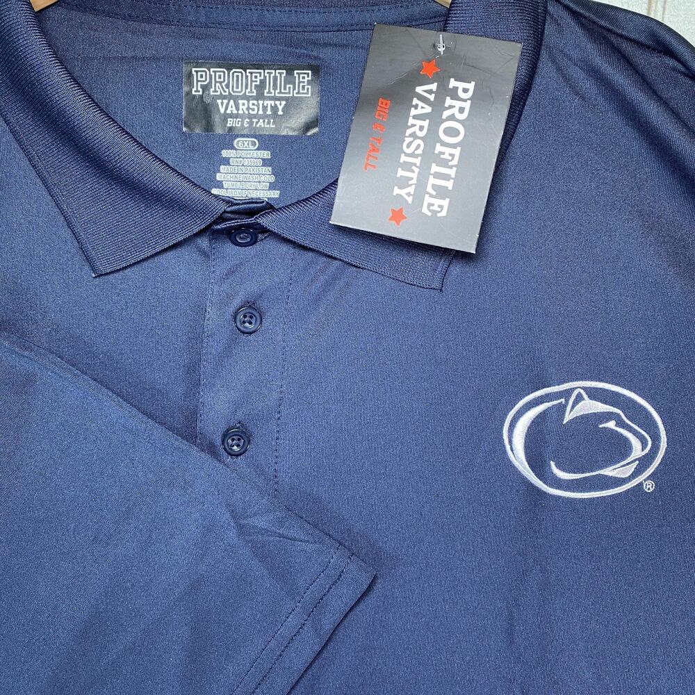 Penn State Nittany Lions Shirt Mens 6XL Blue Football Polo Big Tall NWT